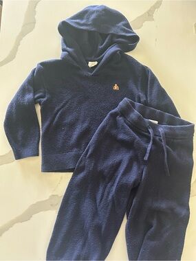 GAP Navy Hooded Knit Sweatshirt & Joggers Kids Set
